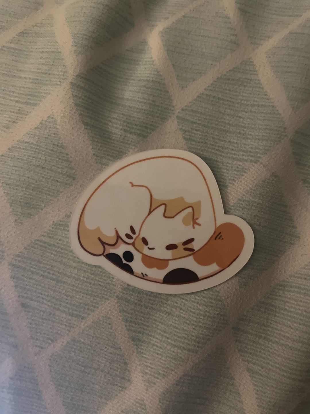 Customer photo review of Cute Ghost Cat Stickers!