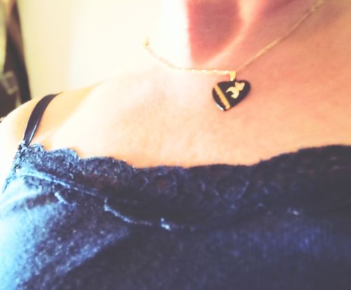 Customer photo review of Heart of Hummingbird Black Hills Gold Pendant & Necklace