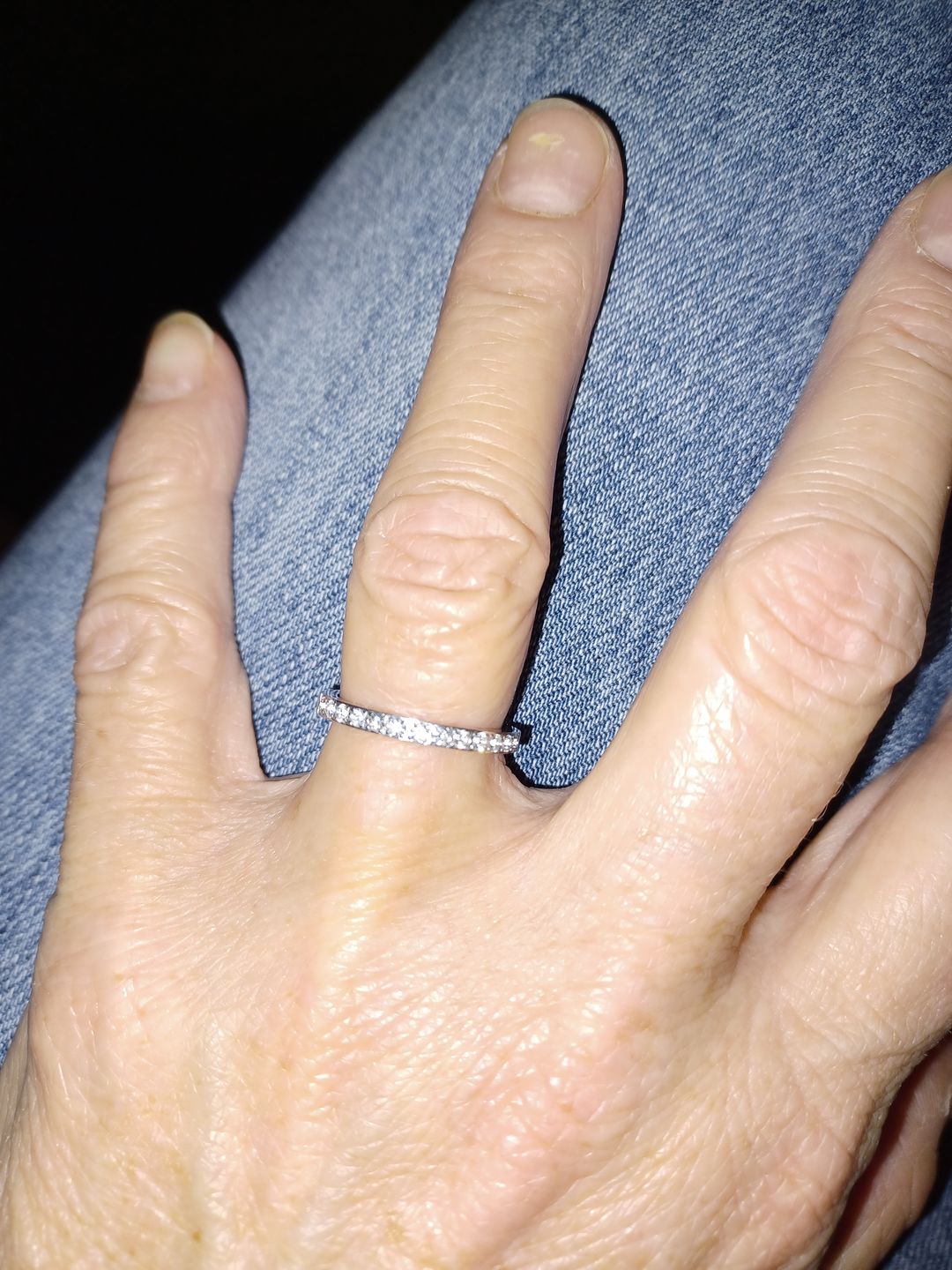 Customer photo review of White Gold 2mm Half Glitz Ring