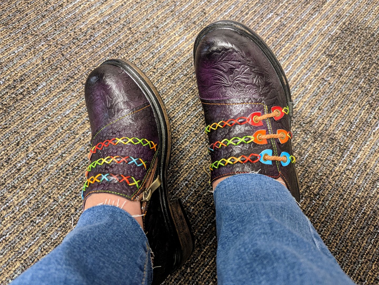 Customer photo review of Hand Embossed Genuine Leather Shoes