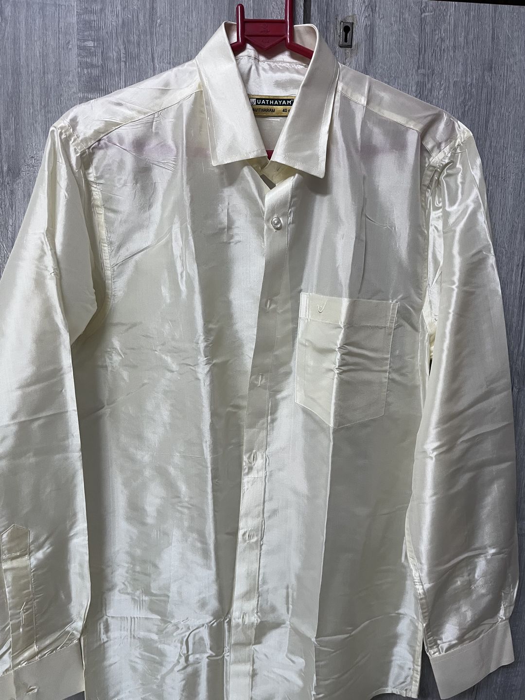 Customer photo review of Pavithram Cream - Silk Shirt