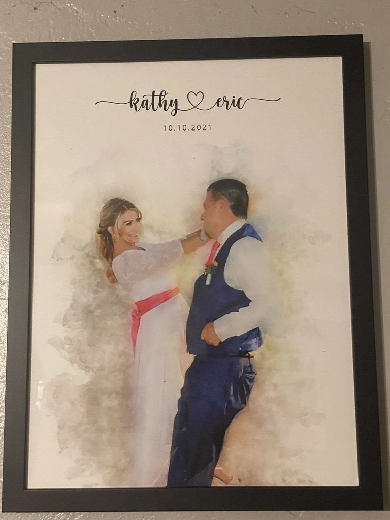 Customer photo review of Custom Newly Married Anniversary Wedding Couple Portrait