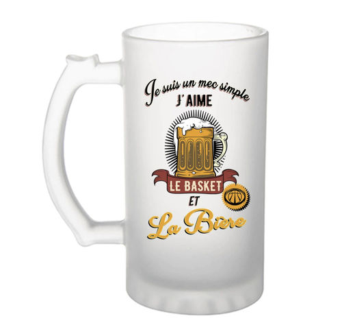 Customer photo review of Chope de bière Basketball et Bière | Verre à bière pinte Cadeau humour alcool et sport pour Basketteur