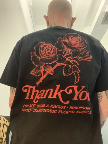 Customer photo review of Thank You Standard T-Shirt • Black