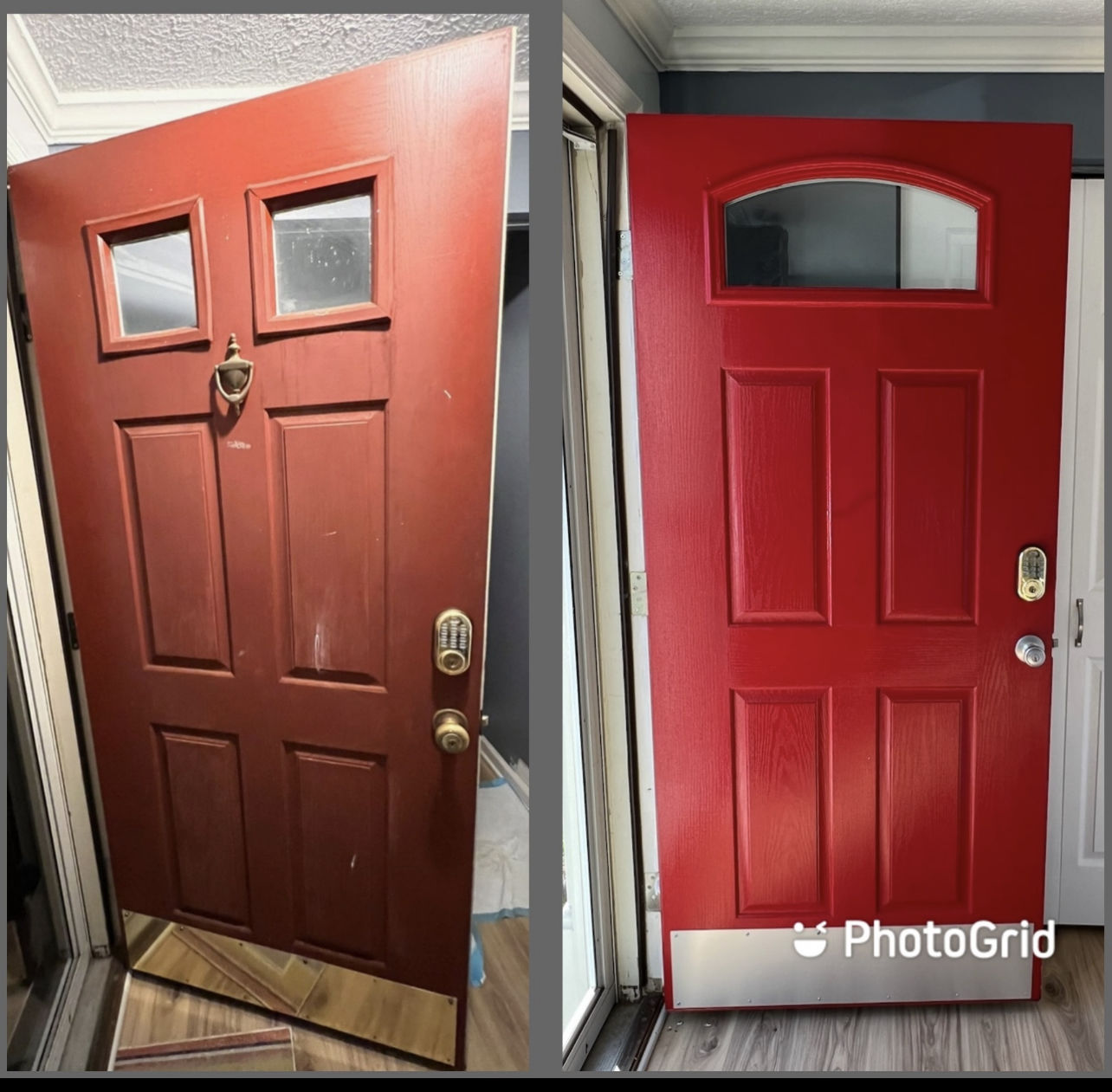 Customer photo review of Clear Arched Top Glass and Frame Kit (Fanlite 24" x 12" Frame Size)