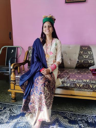 Customer photo review of Pashtush Women Soft Navy Blue Woven Design Shawl