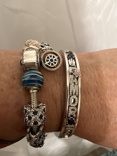 Customer photo review of PERSONALIZED CHARM BANGLE