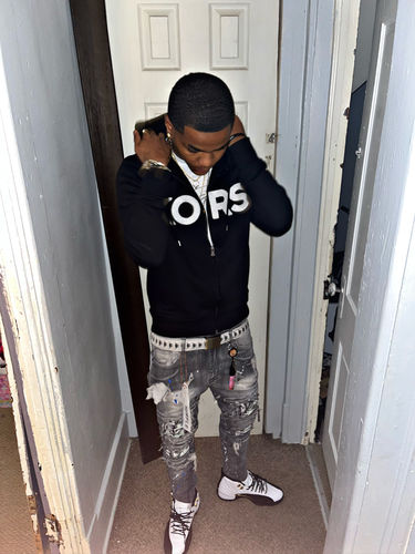 Customer photo review of Two Tone Tie Dye Denim (Black)