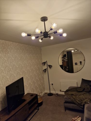 Customer photo review of Linear Sputnik Chandelier in Black