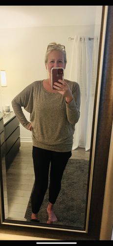 Customer photo review of Natural Vibe Knit Long Sleeve (Heather Taupe)