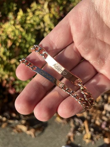 Customer photo review of Engraved Bracelet Set - W/ Eternal Rose Box