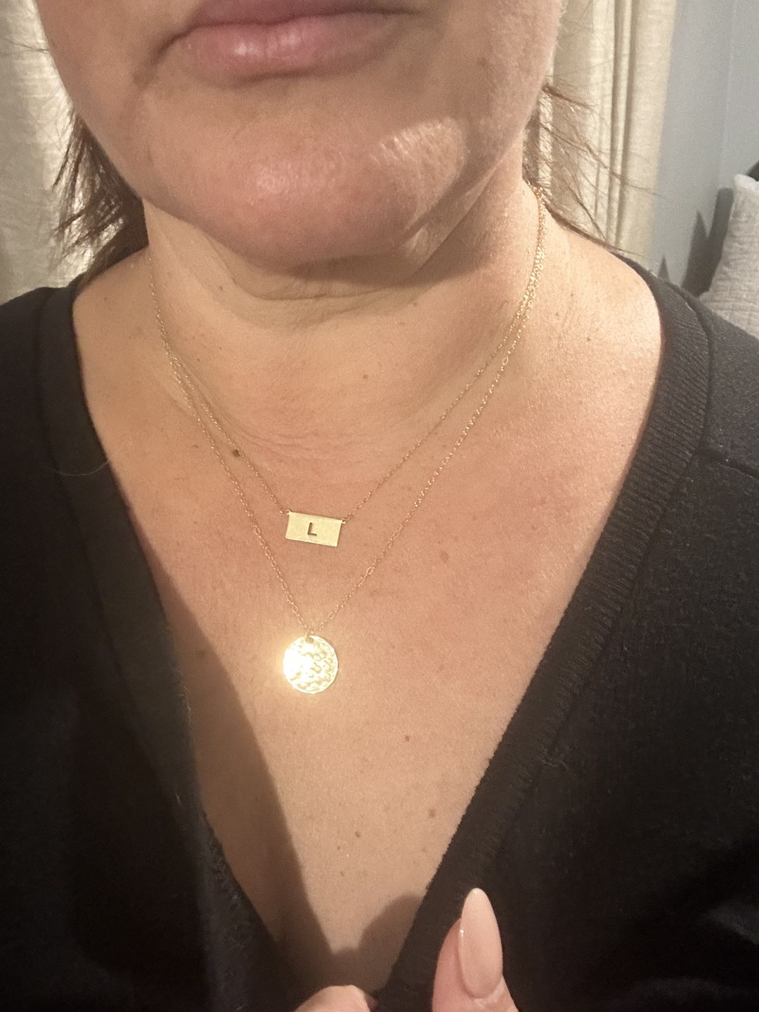 Customer photo review of THE HAMMERED COIN NECKLACE - GOLD