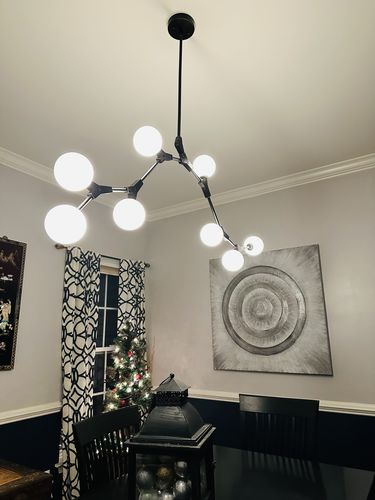 Customer photo review of Mid-century Linear Island Branching Bubble Chandelier