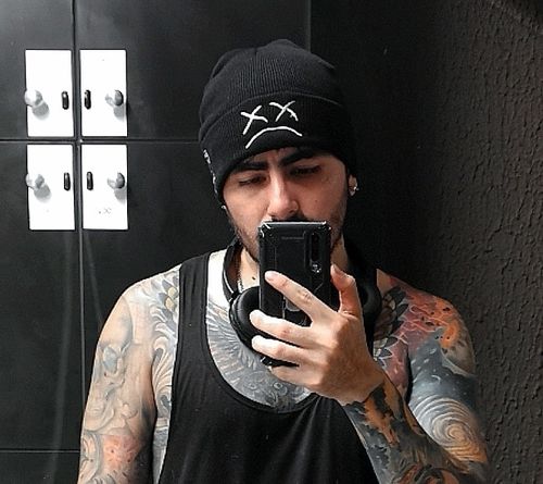 Customer photo review of Cyberpunk Techwear Beanie