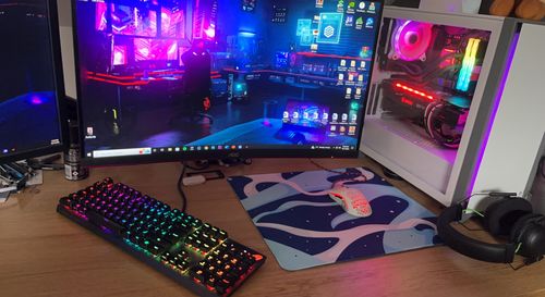 Customer photo review of Frost Blue Cloud Mousepad