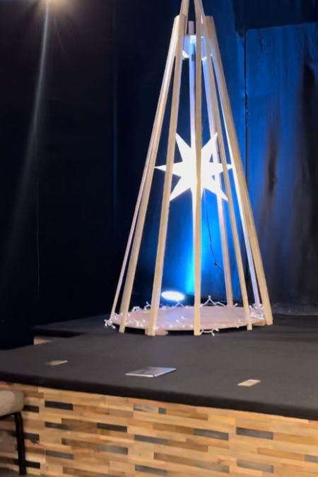 Customer photo review of 30" White 7-Point Weatherproof Star Lantern Lamp, Hanging Decoration