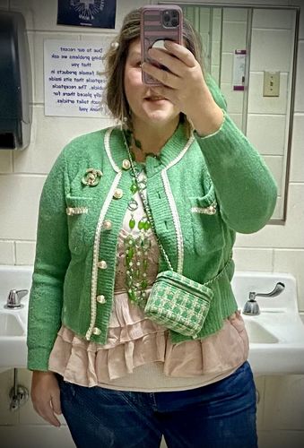 Customer photo review of Tweed Button Up Cardigan