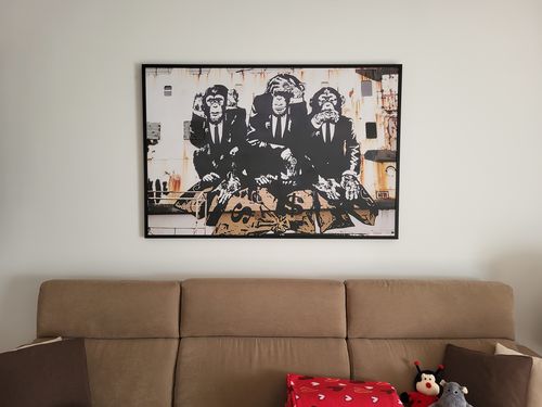 Customer photo review of Three Business Monkeys, Banksy