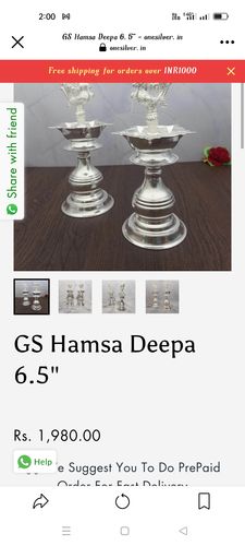 Customer photo review of GS Hamsa Deepa 6.5"