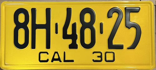 Customer photo review of 1930 CALIFORNIA LICENSE PLATE 6"x14" (351.5mm x 156.5mm)