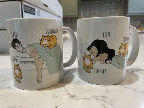 Customer photo review of Personalized Cat Dad Mug