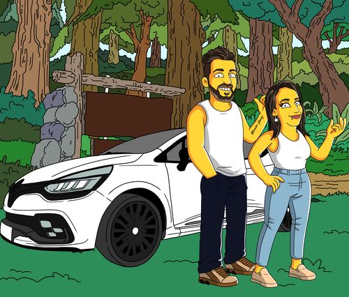 Customer photo review of Caricature dessinée à la main: Portrait Simpson