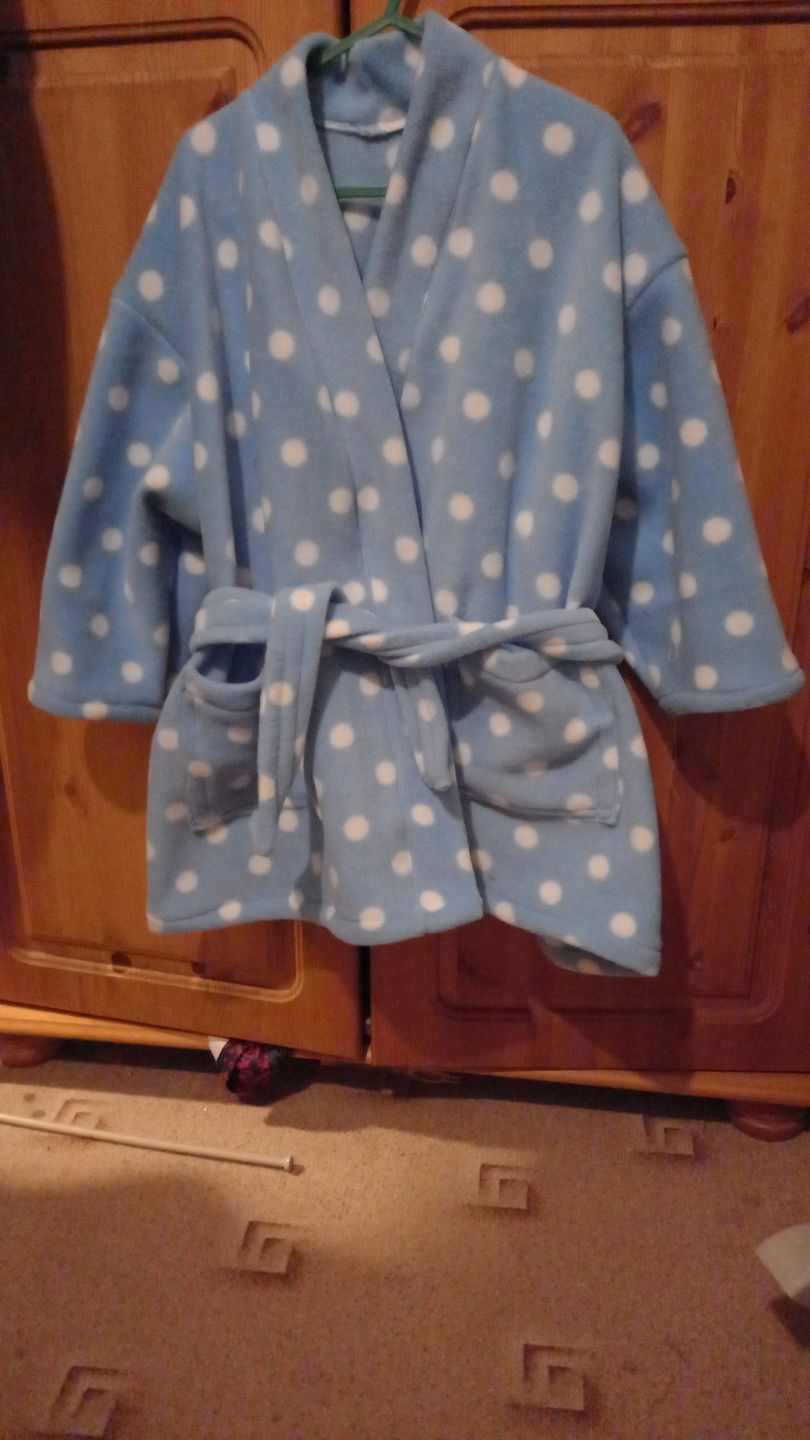 Customer photo review of White Polka Dot Anti Pill Polar Fleece Fabric