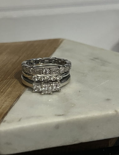 Customer photo review of Art Deco Bezel CZ Eternity Ring in Sterling Silver