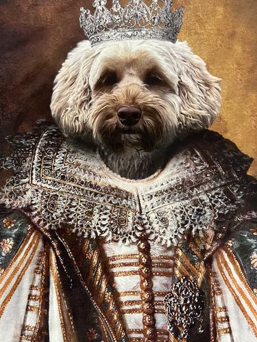Customer photo review of The Queen - Custom Vintage Pet Portrait