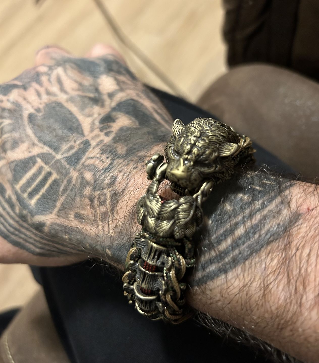 Customer photo review of Tiger Paracord Bracelet