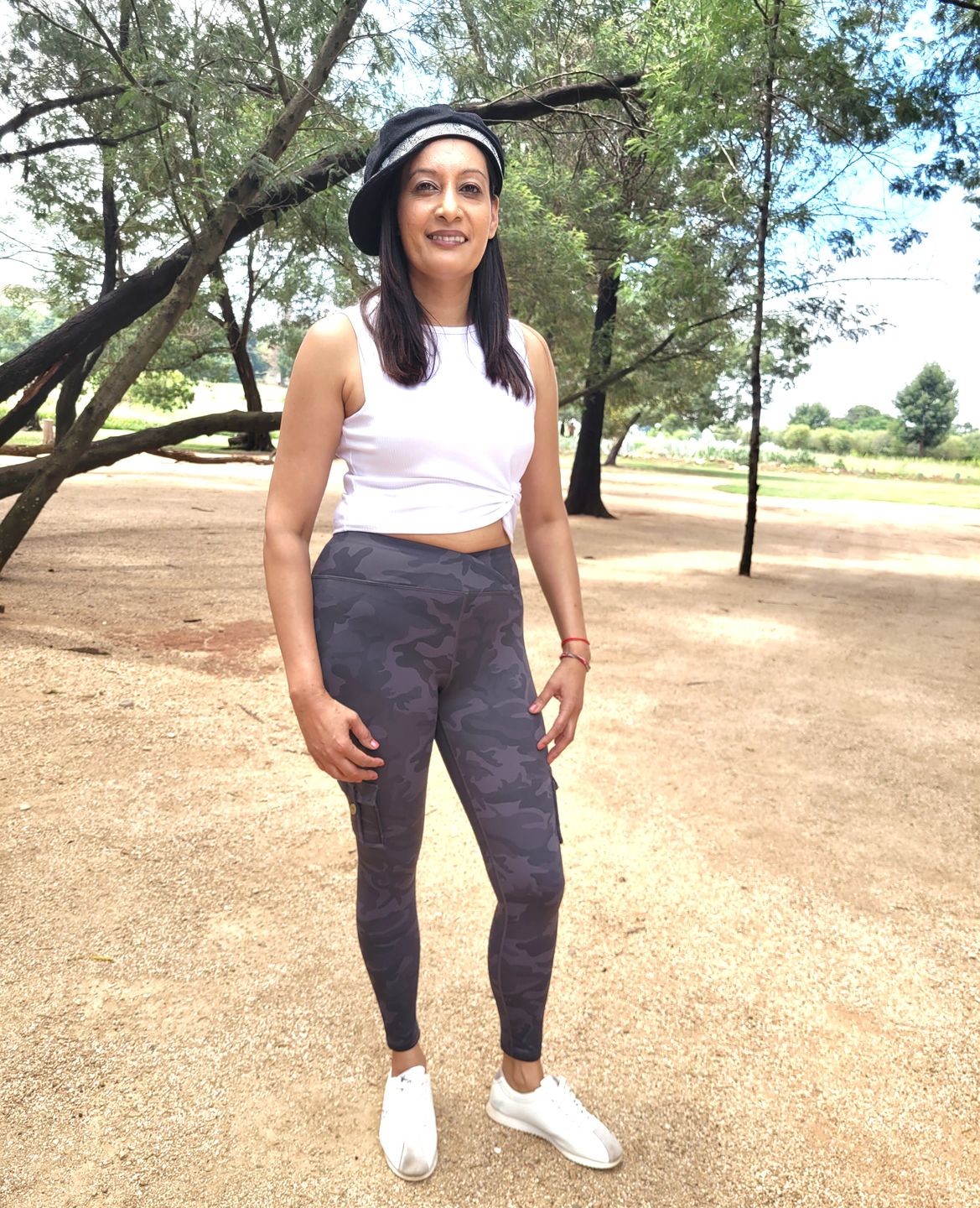 Customer photo review of Shapewear TNG Cargo Leggings -  Black Camo