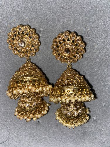 Customer photo review of Heavy Jhumkis Gold