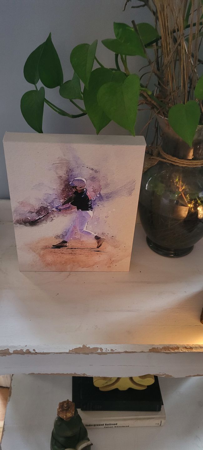 Customer photo review of Personalized baseball photo Painting