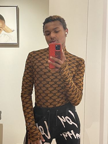 Customer photo review of Mens Print Long Sleeve Half Collar T-shirt SKUJ70032