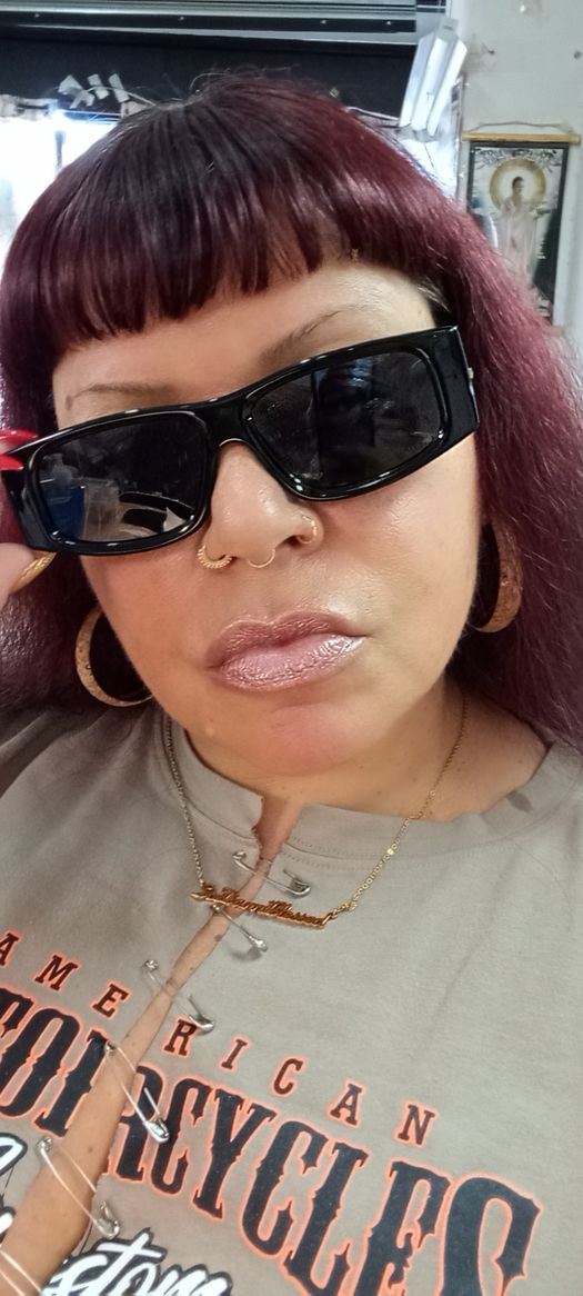 Customer photo review of Blush Name Necklace