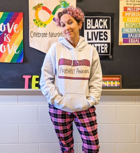 Customer photo review of Hello I'm Probably Anxious (Nametag)