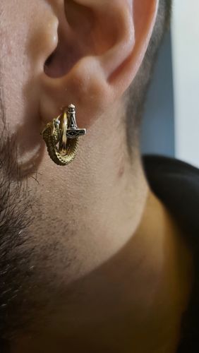 Customer photo review of Ouroboros Earrings