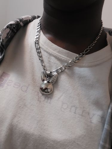 Customer photo review of Rabbit Heart Necklace