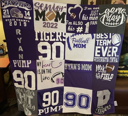 T-shirt quilt featuring pickerington central tigers by Martha from OH