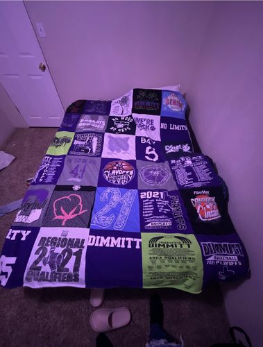 T-shirt quilt featuring dimmitt high school sports by Tramesha from TX