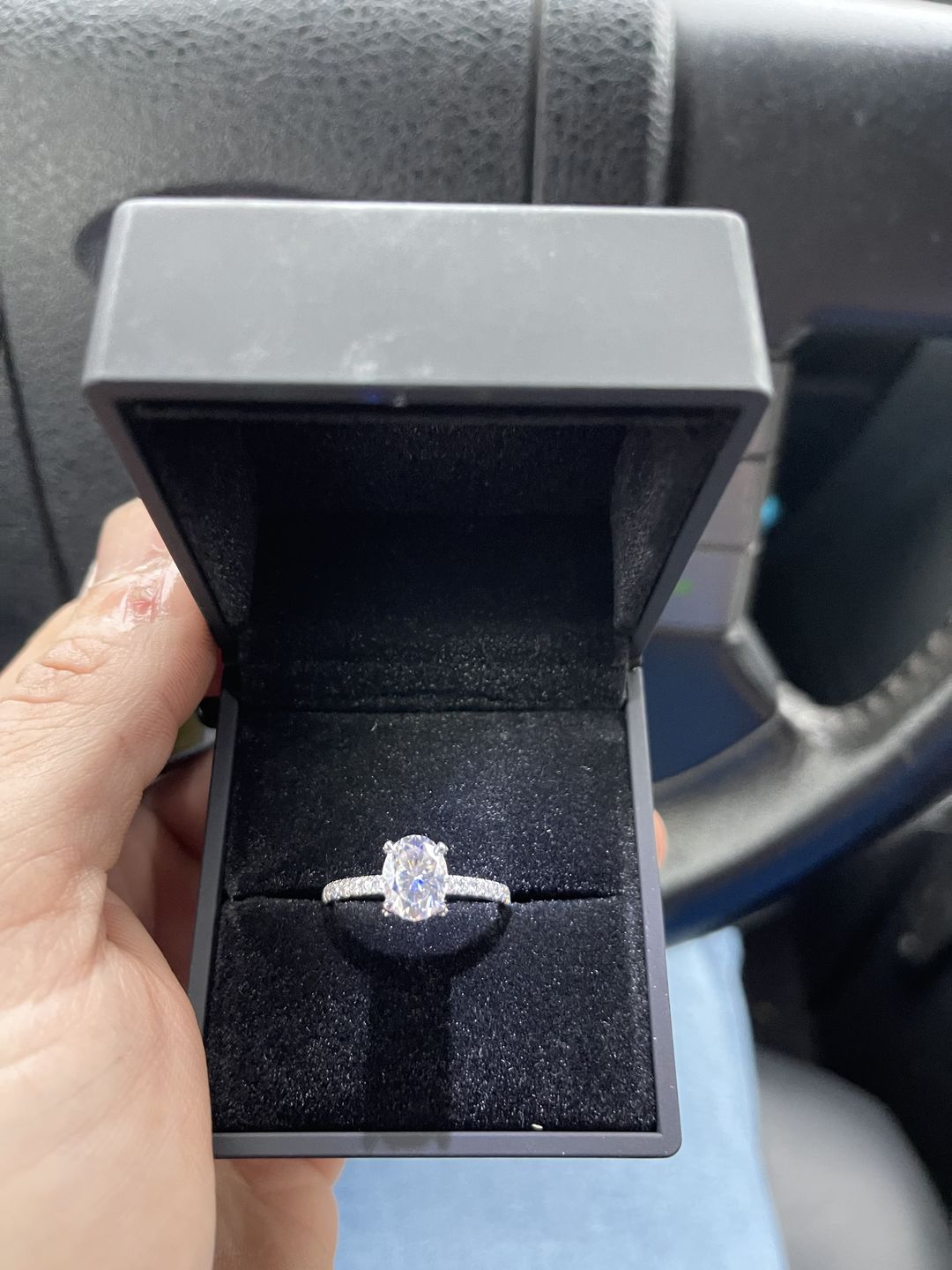 Customer photo review of Oval Hidden Halo