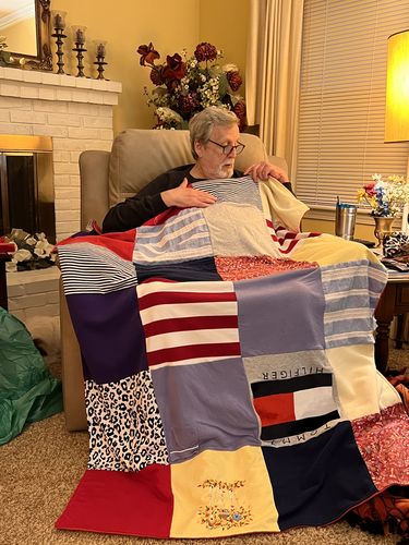 T-shirt quilt with fashion, textiles themes by Kimberly from KY