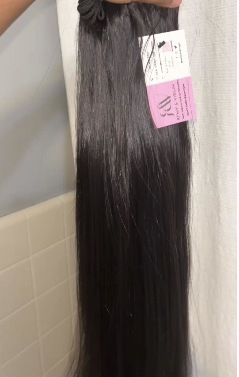 Customer photo review of Raw Indian Straight Hair