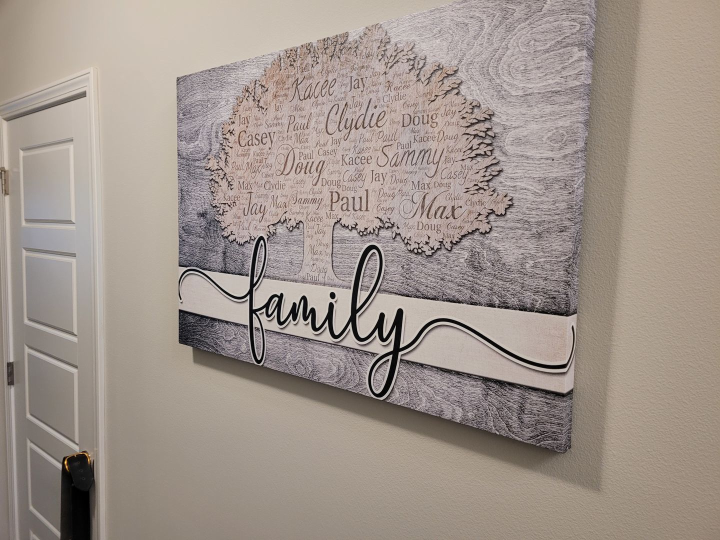 Customer photo review of Personalized Names on Tree "Family" Premium Canvas