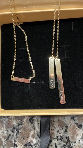 Customer photo review of CUTE DOUBLE BAR NECKLACE