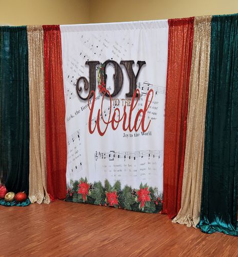 Customer photo review of Custom Fabric Backdrop for Birthday&Baby Shower&Wedding& Any Event Decorations