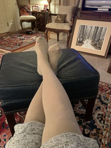 Customer photo review of Solid Cotton Blend | Knee-High Compression Socks For Women