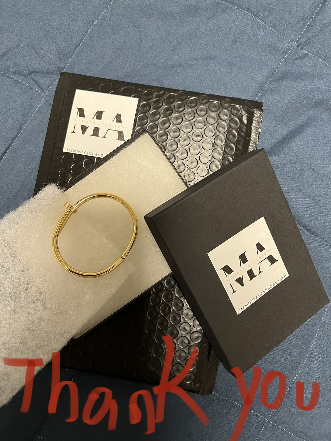 Customer photo review of Nailed Bracelet - Gold - Silver