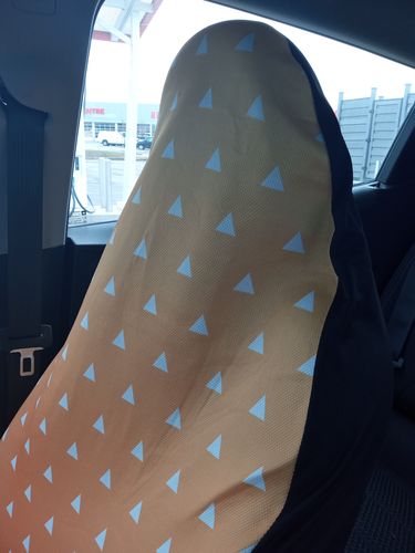 Customer photo review of Zenitsu Uniform Car Seat Covers Custom Demon Slayer Anime Car Accessories