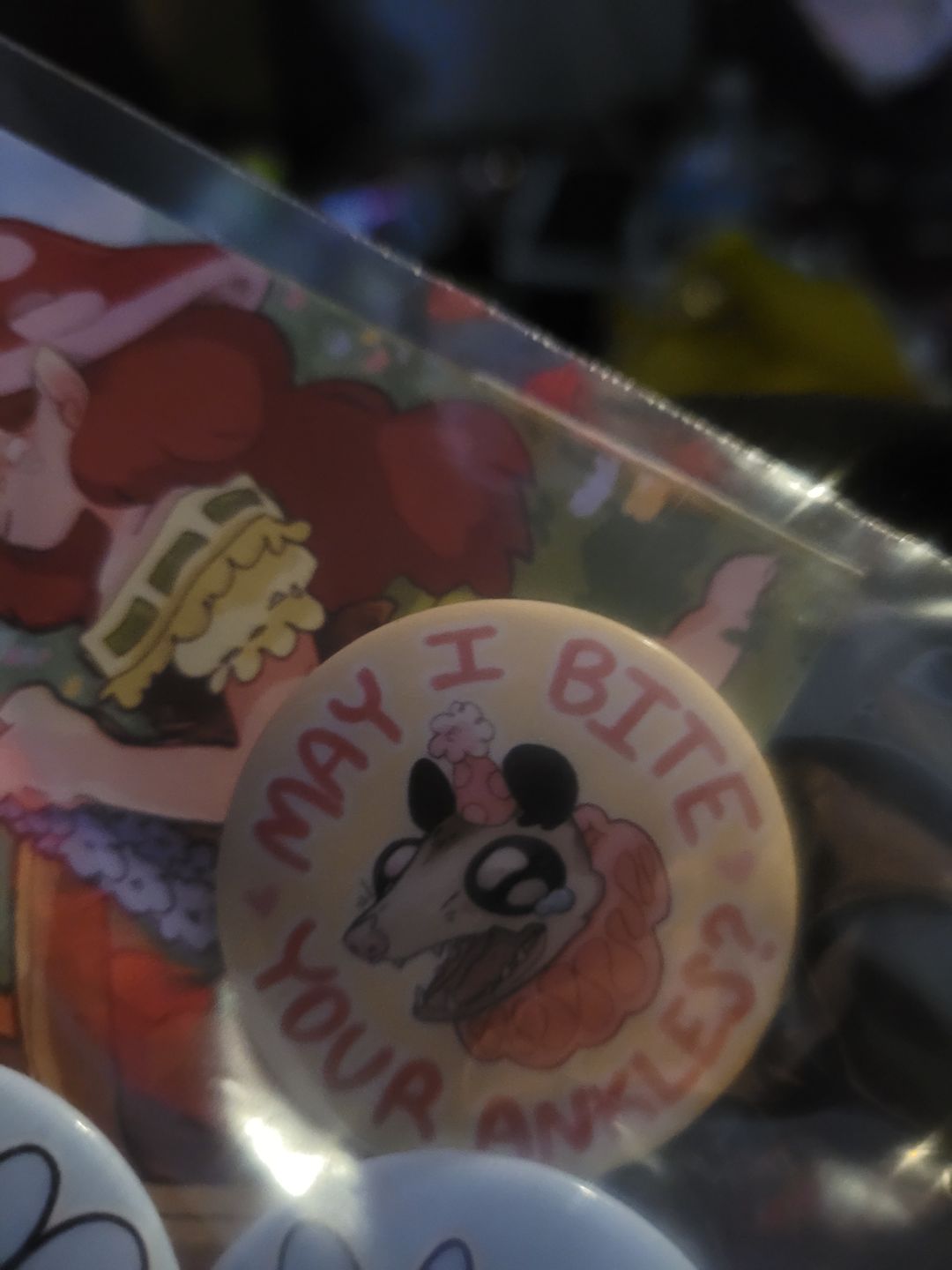 Customer photo review of Party Opossum Buttons